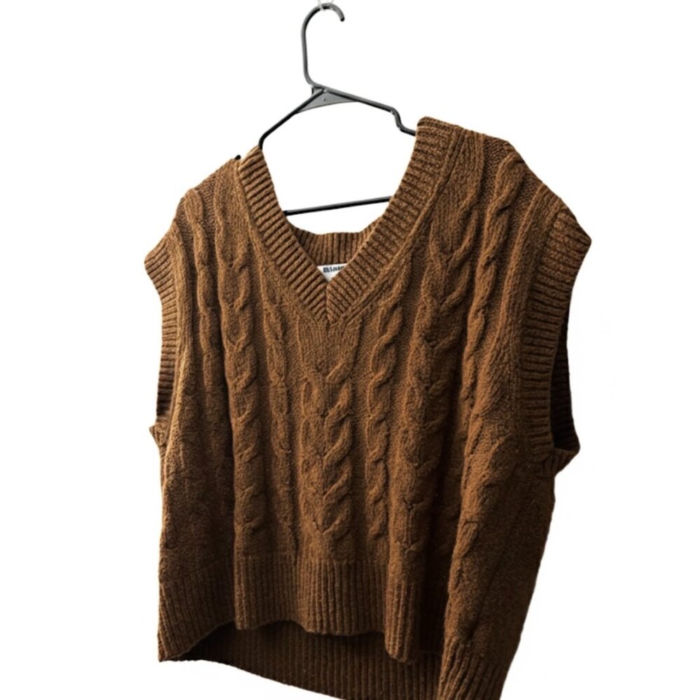 Aesthetic Trendy Fall dark brown sweater vest